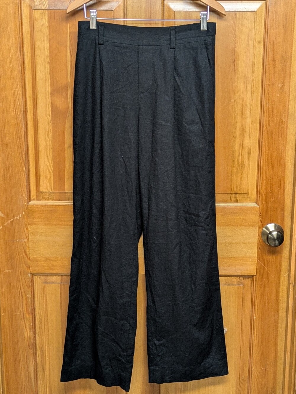 Vince Black Linen Blend Wide Leg Pull On Pants Size Small - Picture 3 of 13